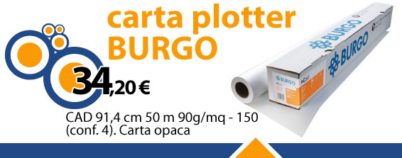 Promo! Carta Plotter Burgo - CAD 91,4 cm 50 m 90 g/mq - 150 (conf.4)