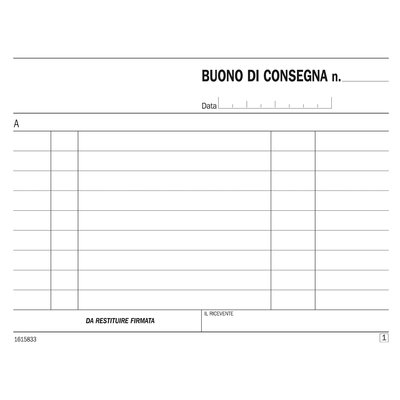 Blocco buoni di consegna