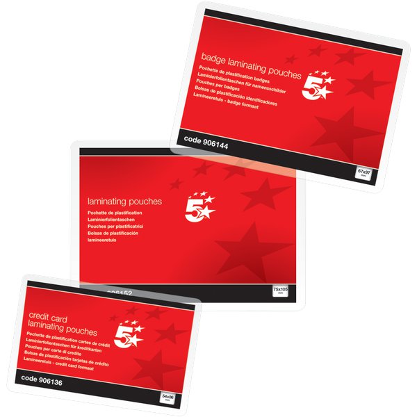 Pouches per plastificatrici 5 Star