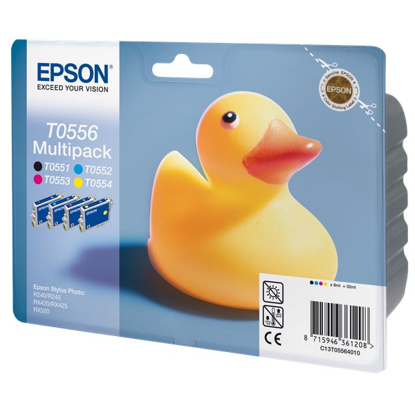 Originale Epson C13T05564010 Conf. 4 cartucce inkjet blister RS T0556 nero+ciano+magenta+giallo