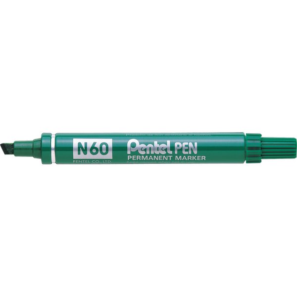Marcatore permanente Pentel - Marcatore N60 - rosso - a scalpello - 3,9-5,5 mm - N60-B