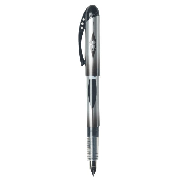 Nuova penna stilografica pronta per l'uso "all in one". Con inchiostro precaricato. Livello dell'inchiostro visibile dall'esterno. Pennino in acciaio inossidabile con punta da 0,7 mm per un tratto di scrittura medio, molto scorrevole. Lunghezza di scrittura tra 1,4 e 1,6 Km.