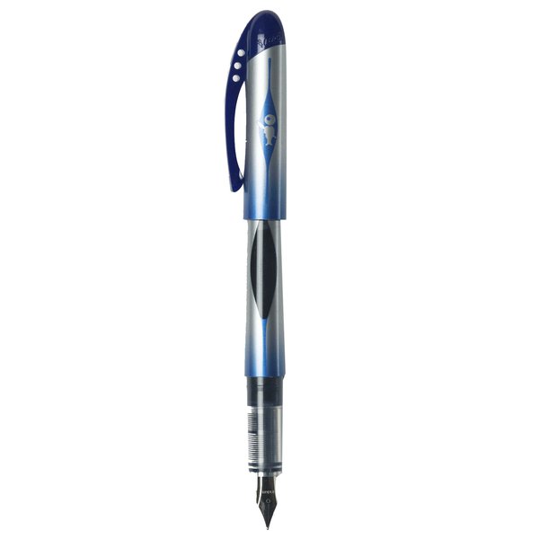 Nuova penna stilografica pronta per l'uso "all in one". Con inchiostro precaricato. Livello dell'inchiostro visibile dall'esterno. Pennino in acciaio inossidabile con punta da 0,7 mm per un tratto di scrittura medio, molto scorrevole. Lunghezza di scrittura tra 1,4 e 1,6 Km.