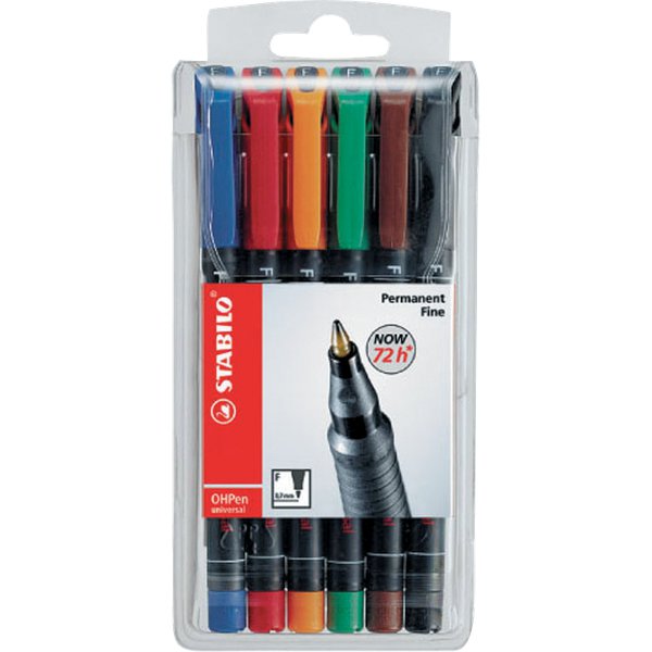 OHPen Universal permanente Stabilo - assortiti - media - 1 mm - 843/6 (conf.6)