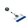 Molletta portabadge, tessera o bigliettino da visita in ABS che non necessita della classica busta in plastica. Il particolare design permette di trattenere in posizione l'inserto, di massimo 1 mm di spessore, in modo semplice e sicuro. Intelligente soluzione che può essere abbinata ai cordoncini e chiocciola yo-yo Durable. Formato HxL 2,5x1,5 cm. Colore nero.