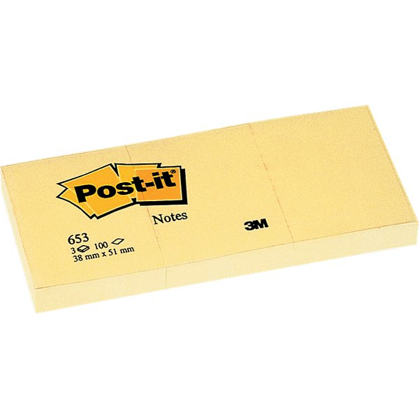 Post-it® Note Giallo Canary - giallo canary - 38x51 mm - 653 (conf.12)