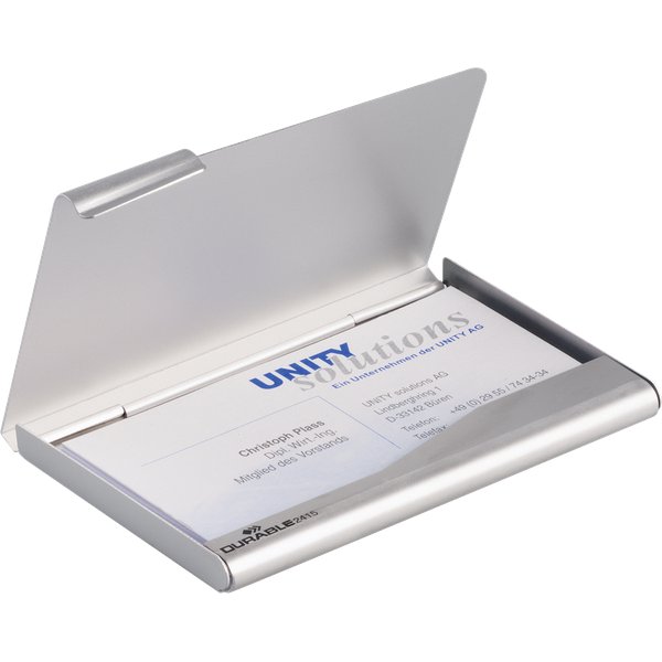 Portabiglietti da visita tascabile Box Durable - acciaio - 9x5,5 cm - 241523