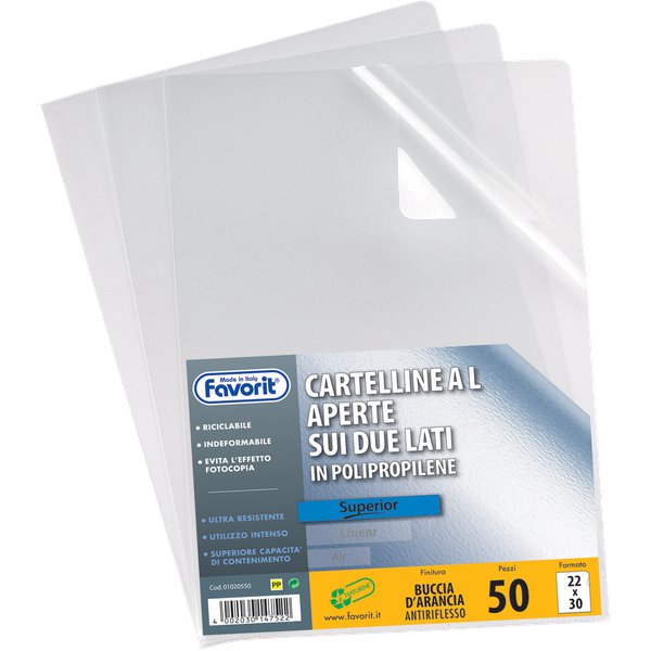 Buste a L Pratic a buccia d'arancia Favorit - Superior - 22x30 cm - 01020550 (conf.50)