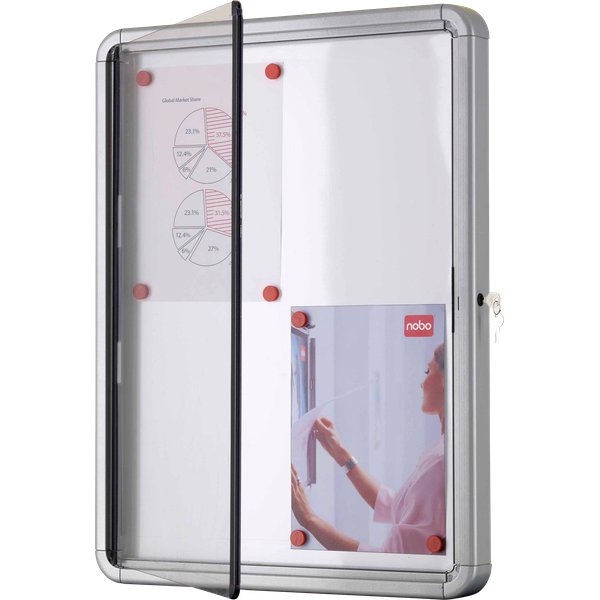 Bacheca per interni Nobo - a finestra - 8xA4 - 97x3,7x69 cm - orizzontale - 1902559