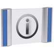 Targhe per porte e pareti realizzate in alluminio con pannello frontale antiriflesso. Targa personalizzabile grazie ai 6 supporti colorati in dotazione (materiale riciclabile) da inserire nelle guide laterali. Puo essere fissata a qualsiasi superficie tramite viti o bioadesivo inclusi.