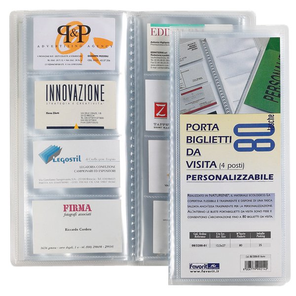 Portabiglietti da visita personalizzabile Favorit - 6x10 cm - 60 - 60 - trasparente - 08320001