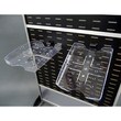 Vaschetta multifunzione in PS trasparente per parete attrezzata - Parete attrezzata mobile in MDF (pannello di fibra a media densità) con asole per il fissaggio di accessori. Telaio con profili in alluminio anodizzato che rende la parete elegante ed adatta a qualunque ambientazione. Piedini carrellati dotati di ruote pivottanti (di cui 2 bloccabili). La parete consente l'applicazione degli accessori su entrambi i fronti. Formato utile del pannello 88x185 cm. Dimensioni totali LxPxH 92x44x196 cm.