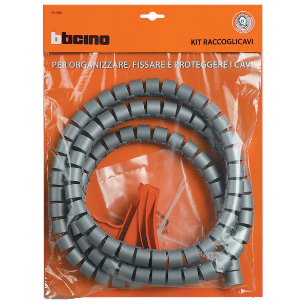 Raccoglicavo flessibile con supporti adesivi e fascette di fissaggio - lunghezza 2 mt - diametro 25 mm