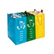 Set 3 pz contenitore "Perfetto Ricicla Bags", in polipropilene semirigido, ideali per organizzare la raccolta differenziata, poco ingombrandi e molto funzionali.<br/>Sacco azzurro per la raccolta della carta; sacco verde per il vetro ; sacco giallo per la plastica.