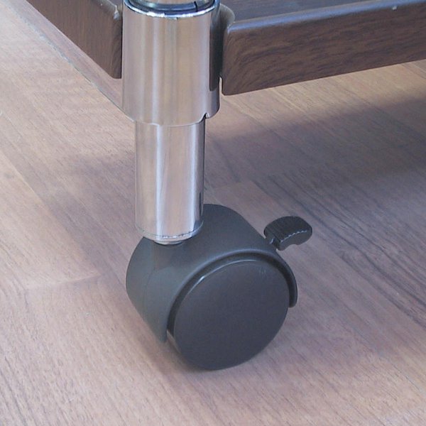 Ruote in nylon: accessori per Libreria cromata tubolare light disponibile a 3 - 4 - 5 ripiani, ideale sia in ufficio che a casa, attrezzabile con vari accessori che la rendono pratica e versatile.