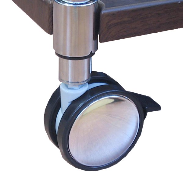 Ruote cromate: accessori per Libreria cromata tubolare light disponibile a 3 - 4 - 5 ripiani, ideale sia in ufficio che a casa, attrezzabile con vari accessori che la rendono pratica e versatile.