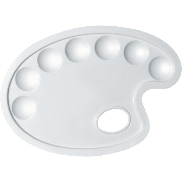Tavolozza ovale  in materiale acrilico.