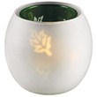 Porta tealight decorato in vetro satinato