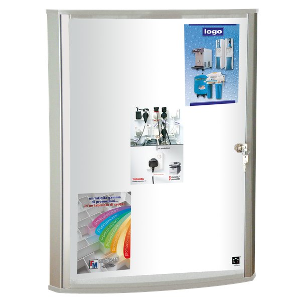 Bacheca per interni con anta a battente serie WDX 5 Star - 9xA4 - 72x7,5x96 cm - verticale - WDX9