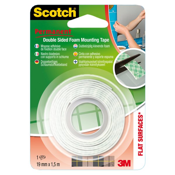 Nastro biadesivo forte Scotch - 19 mm x 1,5 m - 33-1915B12
