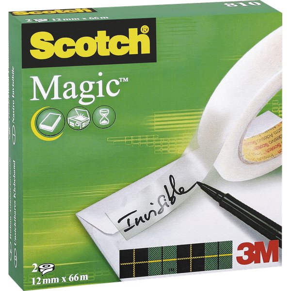 Nastro adesivo Scotch® Magic™ 810 - 12 mm x 66 m - 810-1266 (conf.2)