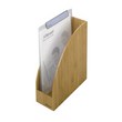 Realizzato in bambù, un materiale 100% ecosostenibile. Resistente, ma flessibile per assorbire gli urti senza rompersi. Adatto a contenere sia fogli A4 sia la maggior parte di buste e cartelline. Ampio dorso da 9 cm. Dimensioni LxPxH 9,5x25x27,5 cm.