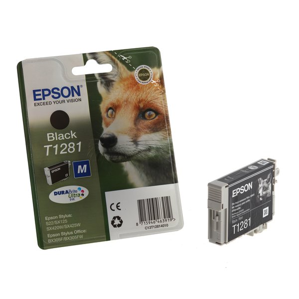 Originale Epson C13T12814011 Cartuccia inkjet ink pigmentato blister RS Durab.Ult./Volpe-M T1281 nero