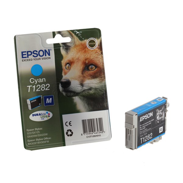 Originale Epson C13T12824011 Cartuccia inkjet ink pigmentato blister RS Durab.Ult./Volpe-M T1282 ciano