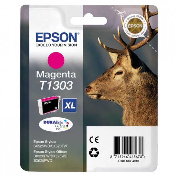 Originale Epson C13T13034010 Cartuccia inkjet ink pigmen.blister RS Durab.Ult./Cervo-Xl T1303 magenta