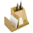 Realizzato in bambù, un materiale 100% ecosostenibile. Resistente, ma flessibile per assorbire gli urti senza rompersi. Composto di bicchiere portapenne, scomparto per la posta e portabiglietti da visita per organizzare al meglio lo spazio sulla scrivania. Dimensioni LxPxH 15x9,5x11 cm.