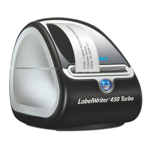 Dymo LaberWriter 450 turbo, ideale per la scrivania! super veloce 71 etichette al minuto, stampa a trasferimento termico su etichette in carta LabelWriter (nessuna spesa per toner e ink, non sporca), alta qualità di stampa 600x300 dpi, connessione USB con il PC. Funziona con il software Dymo Label V8. La soluzione perfetta per tutte le etichette in ufficio: lettere, pacchi, archivio, badge ecc. Garanzia: 2+1 anni (estensione gratuita su www.dymo.it).