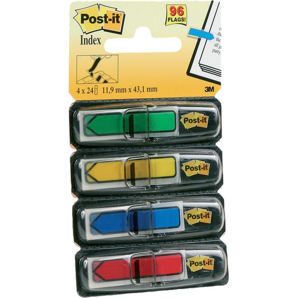 Post-it® Index Mini 684 - blu, giallo, rosso, verde - 684-ARR3 (conf.4)