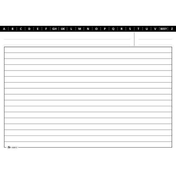 Schede ricambio rigate per schedari Semper Multiservice - 150x210mm orizzontali - A0013 (conf.100)
