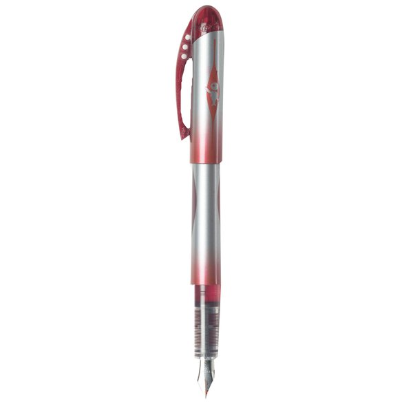 Nuova penna stilografica pronta per l'uso "all in one". Con inchiostro precaricato. Livello dell'inchiostro visibile dall'esterno. Pennino in acciaio inossidabile con punta da 0,7 mm per un tratto di scrittura medio, molto scorrevole. Lunghezza di scrittura tra 1,4 e 1,6 Km.