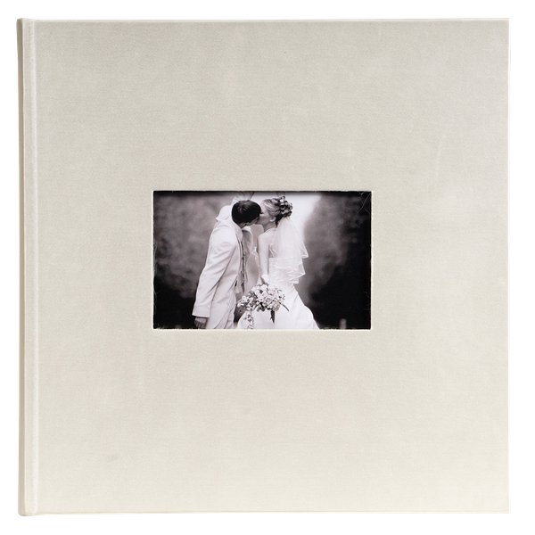 Album fotografici con copertina in tessuto Exacompta - avorio - 60 foto - 30facc - 25x25cm - 14053E