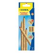 Maxi pastellone legno esagonale verniciato in colore trasparente con mina gigante , diam. 6,25mm . Colori ad elevata pigmentazione.