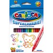 Pennarelli in scatola a punta fine 2,0 mm con inchiostro superlavabile a base d'acqua con coloranti alimentari. Facilmente lavabili dai tessuti e dalla pelle solo con acqua senza l'uso del sapone. Tappo di sicurezza e cappuccio ventilato.