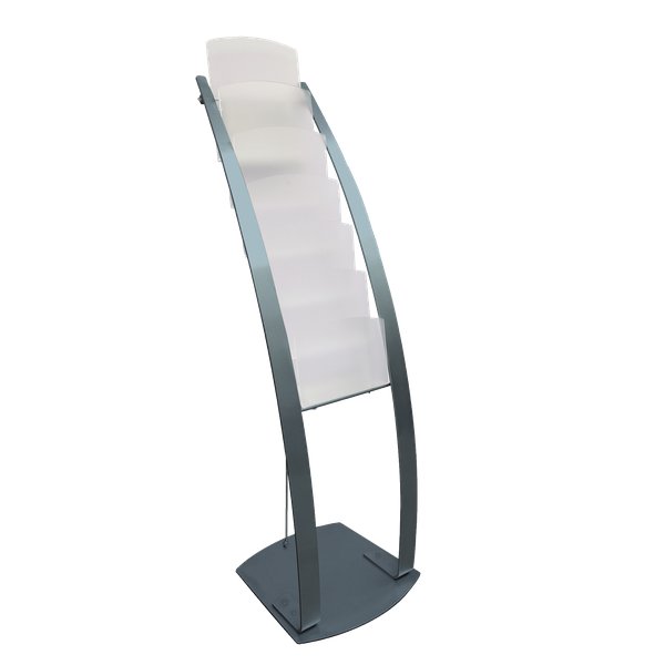 Espositore portadepliant Deflecto - 6 scomparti  - 33x42,1x124,9 cm - nero - DE693104