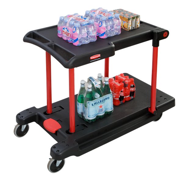 Carrello 3 funzioni Rubbermaid - nero/rosso - 182 kg - 115x60x87cm - 4300-00-BLA