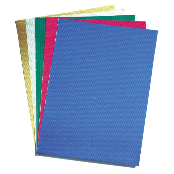 Cartoncino ondulato estremamente duttile e consistente. Questo originale cartoncino viene largamente adoperato nelle attività didattiche, grafiche, cartellonistiche e di cartonaggio. Retro colorato.