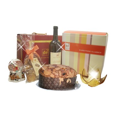 confezione Brindisi natalizio (panettone) 3 pz.