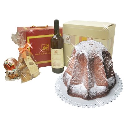 confezione Brindisi natalizio (pandoro) 3 pz.
