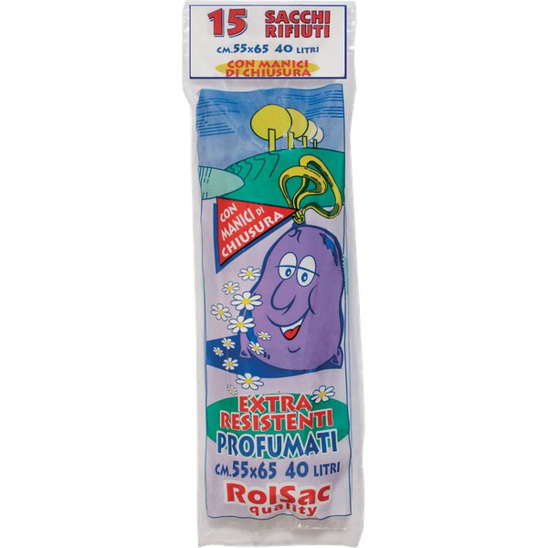 Sacchi per immondizia Cagliplast - 55x65 cm - 40 l - 17 µm - viola profumati - 10050 (conf.15)
