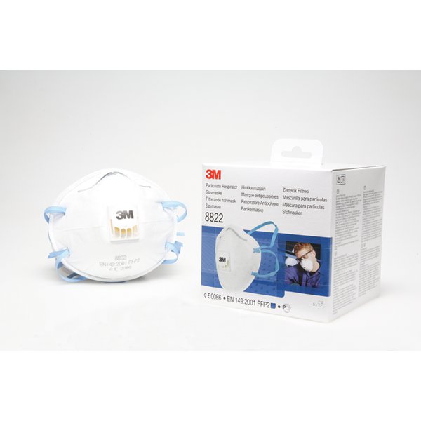Respiratore a conchiglia con valvola 8000 3M - polveri e fumi - FFP2 - 8822 SP  (conf.5)