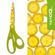 Forbici da 21 cm con impugnatura ergonomica e lame in acciao stampate. Stampa fotografica con resistenza ai graffi. Disponibile in 4 grafiche assortite.