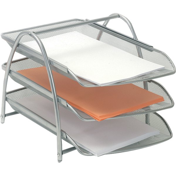 Set portacorrispondenza Mesh Alba - argento - MESHTRAY3 M