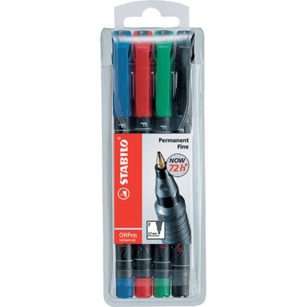 OHPen Universal permanente Stabilo - assortiti - superfine - 0,4 mm - 841/4 (conf.4)
