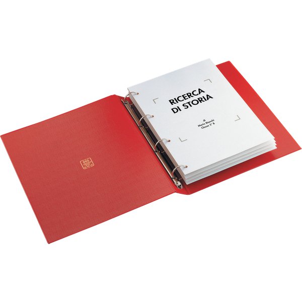 Raccoglitori Rio a 4 anelli Sei Rota - Ø anelli 25 mm - rosso - 36257442