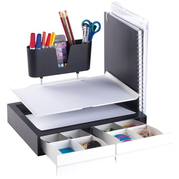 Portaoggetti Avery Tutto-in-1 PRO Avery - bianco/nero - portaoggetti da scrivania - ADT2BW