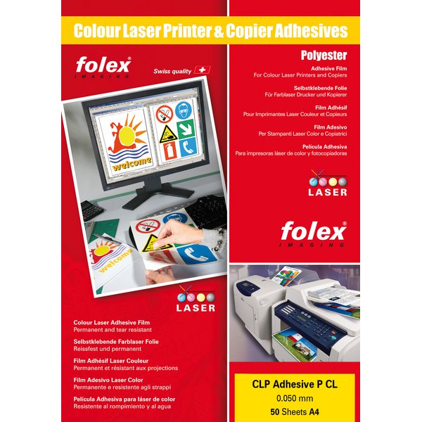 Film adesivo per stampanti Folex - A4 - bianco opaco - 2999.W.441 (conf.50)